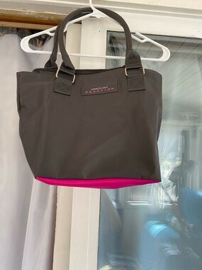 Kenneth Cole Reaction Charcoal Tote with Hot Pink Base